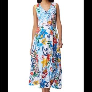 Tahari floral crepe midi dress 14
